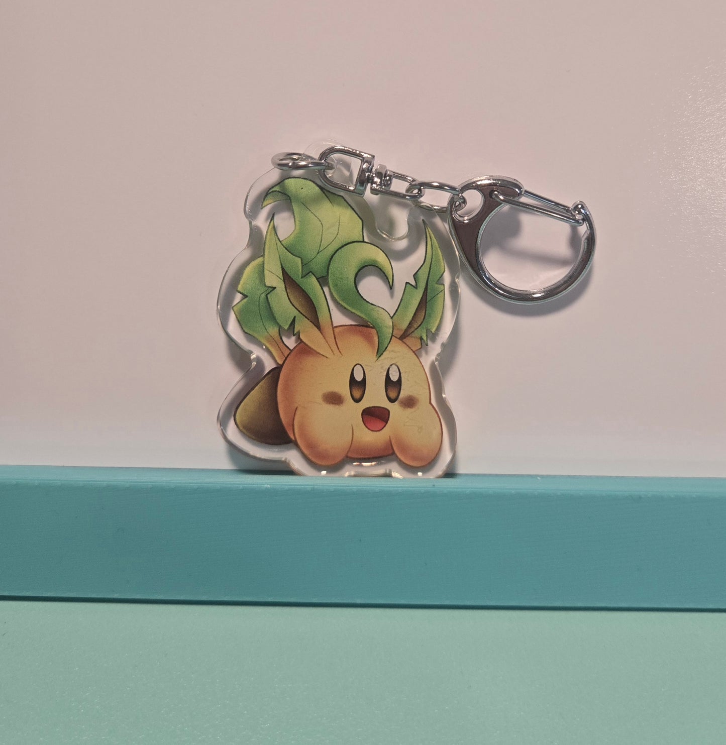 Leafeon Kirby "Kirbeon" Double Sided Epoxy Keychain