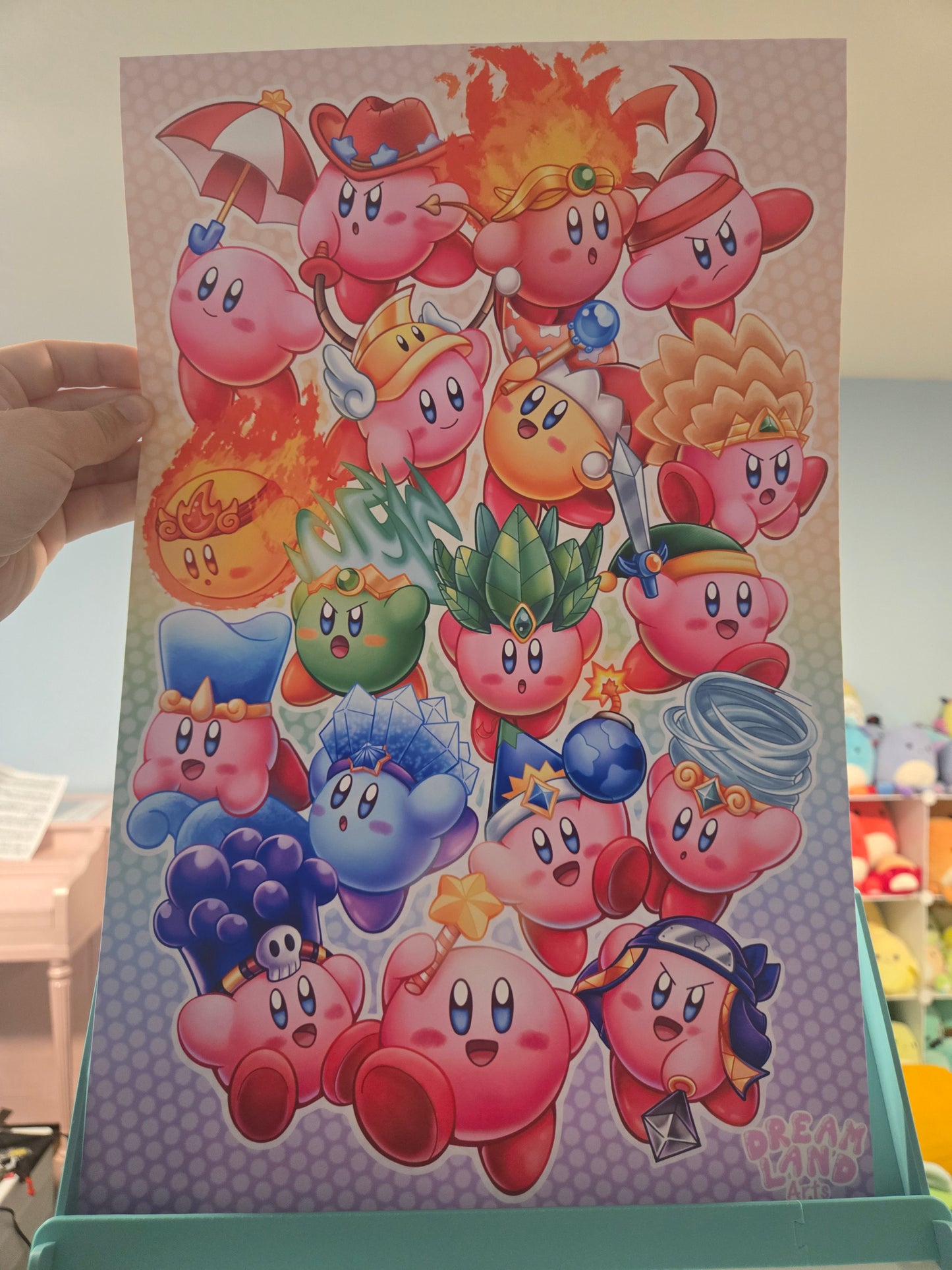 Kirby Copy Abilities Rainbow Art Print 11x17