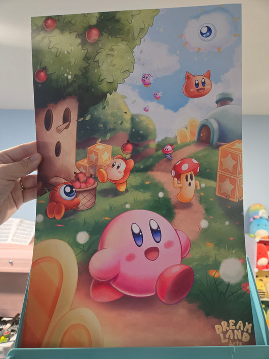 Kirby Strolling Through Dreamland Art Print 11x17