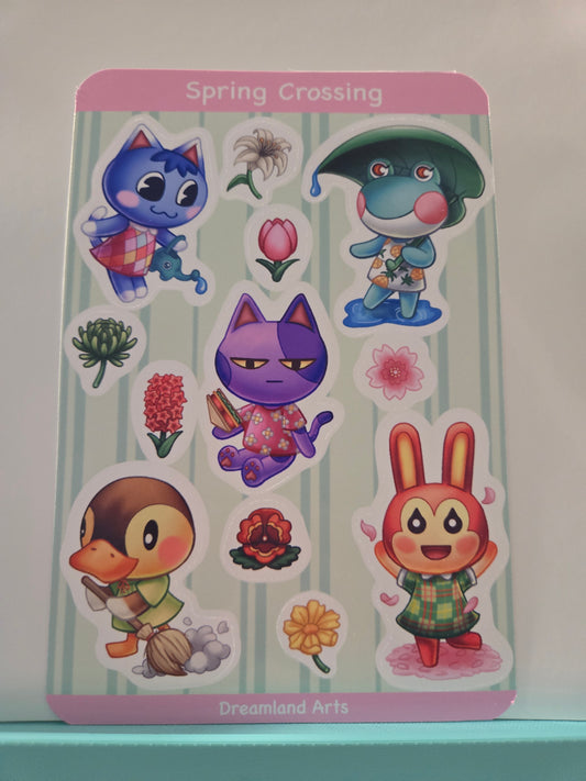 Animal Crossing "Spring Crossing" Sticker Sheet 4x6