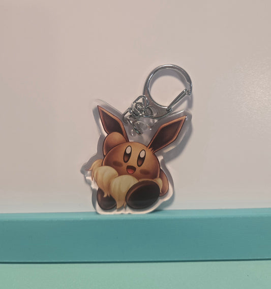 Eevee Kirby "Kirbeon" Double Sided Epoxy Keychain