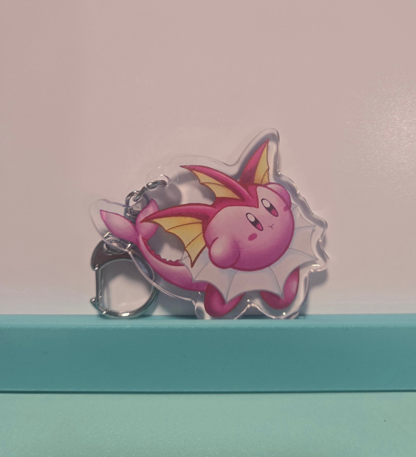 Vaporeon Kirby "Kirbeon" Double Sided Epoxy Keychain