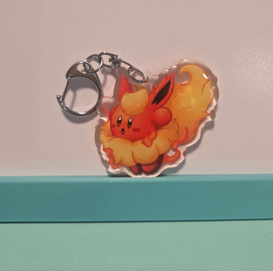 Flareon Kirby "Kirbeon" Double Sided Epoxy Keychain