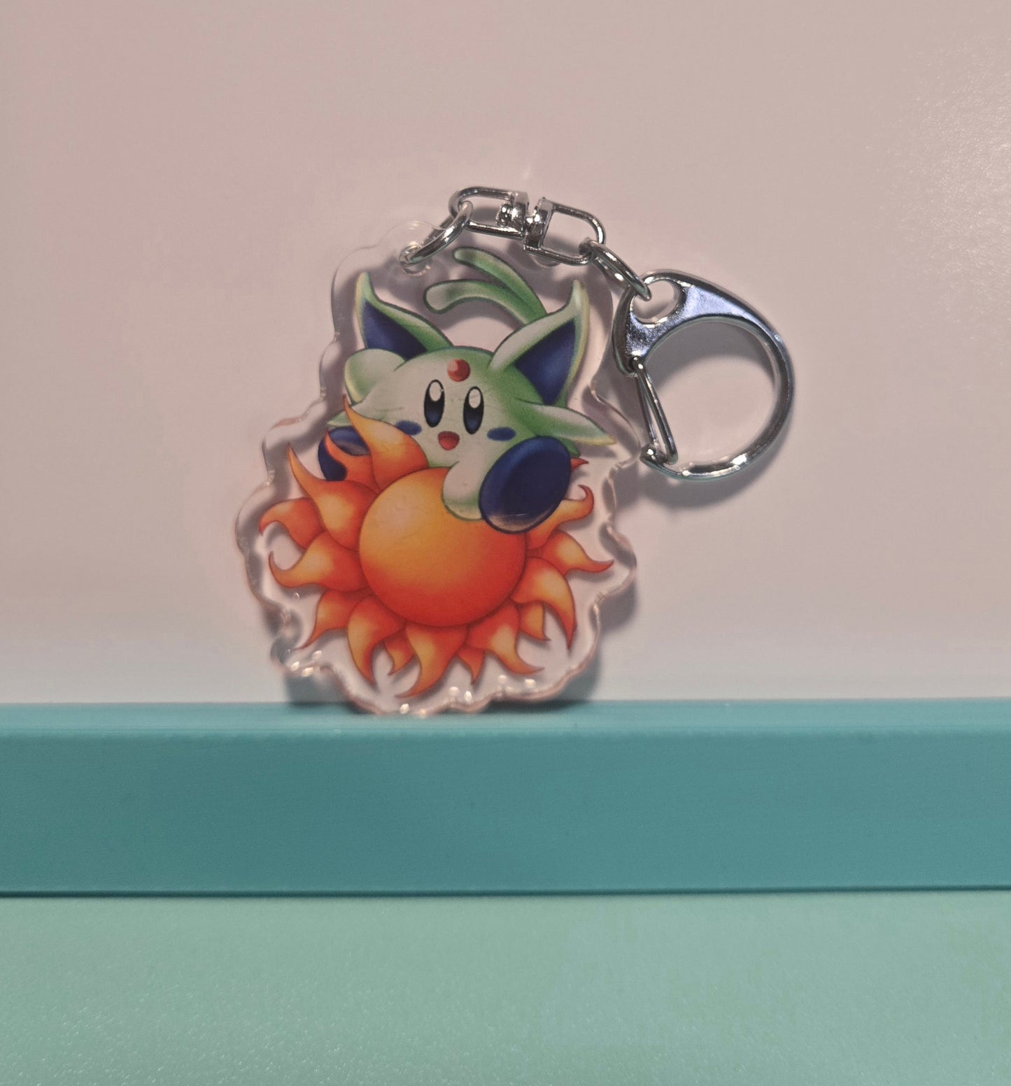 Espeon Kirby "Kirbeon" Double Sided Epoxy Keychain