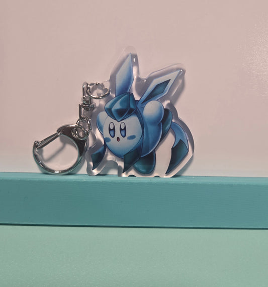 Glaceon Kirby "Kirbeon" Double Sided Epoxy Keychain