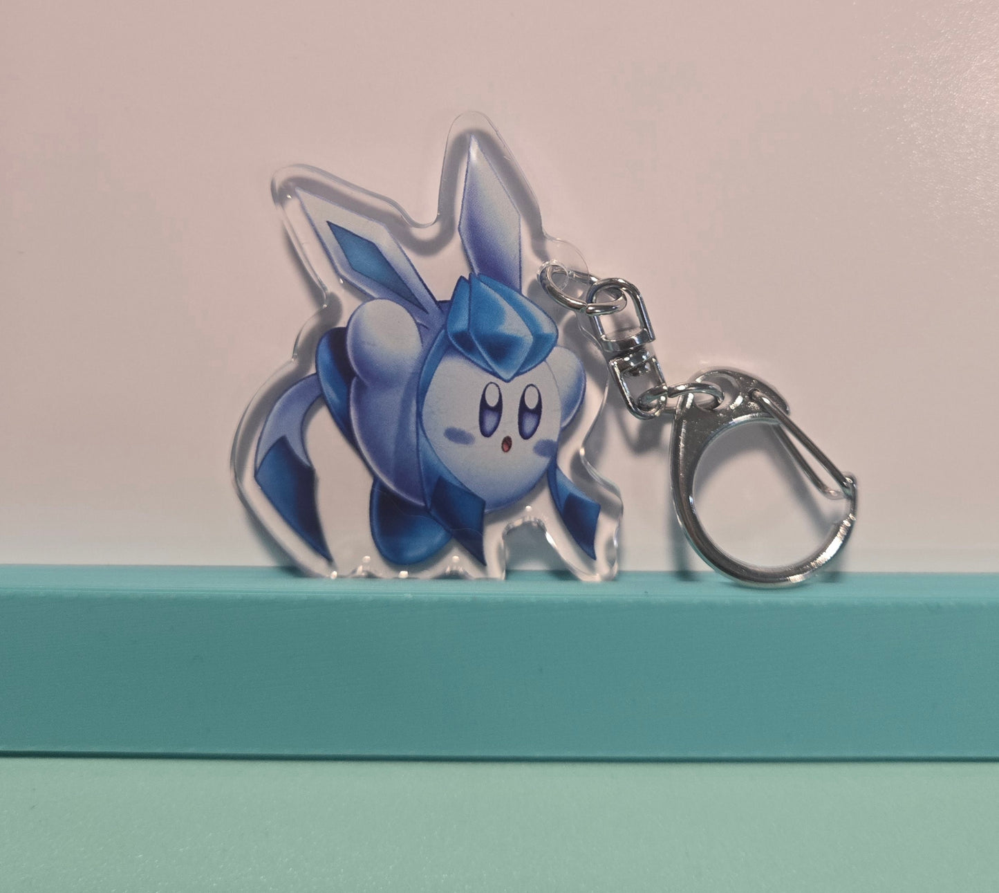 Glaceon Kirby "Kirbeon" Double Sided Epoxy Keychain