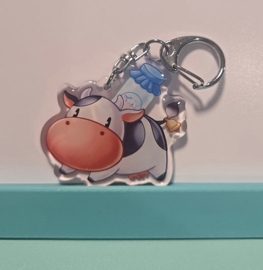 Cow Story of Seasons Epoxy Keychain