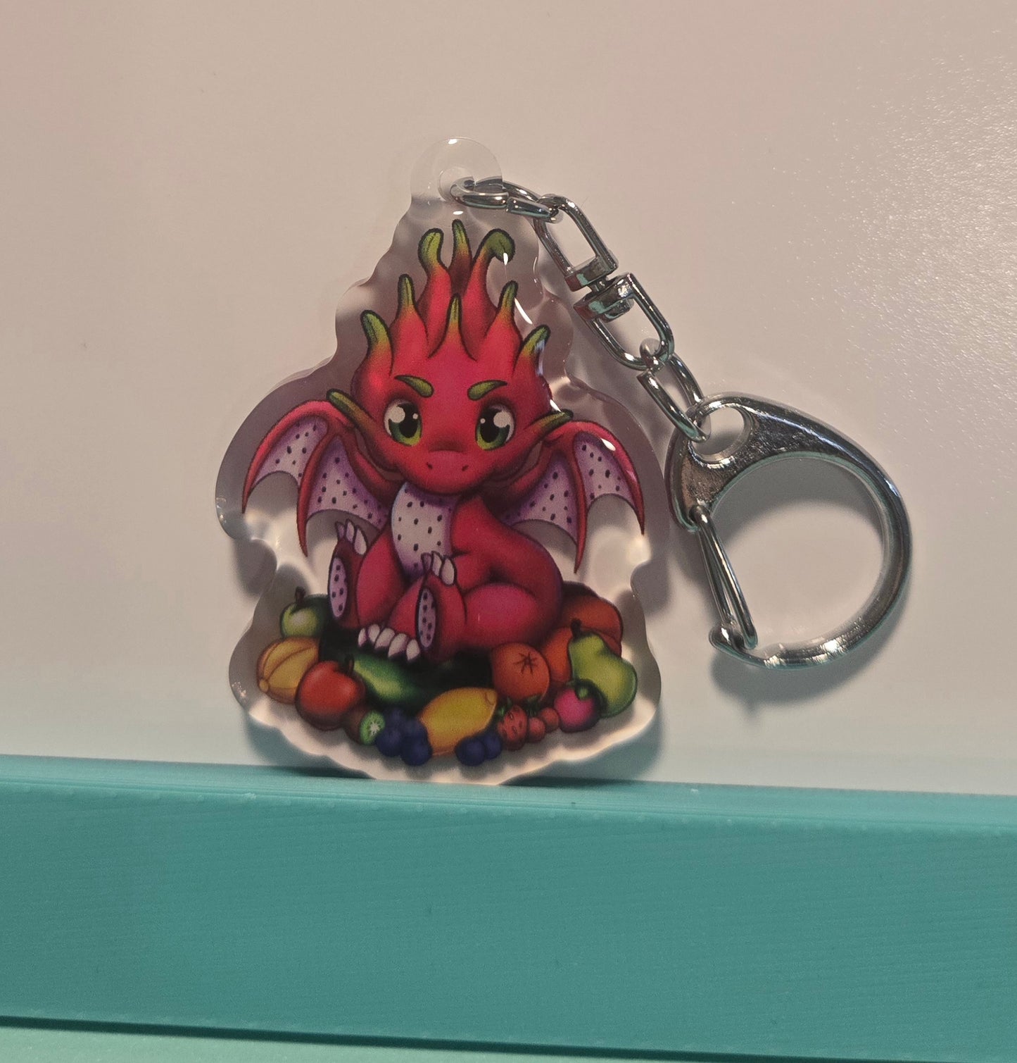 Dragonfruit Epoxy Keychain