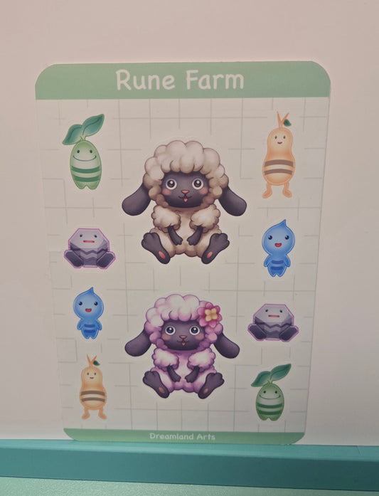 Rune Factory "Rune Farm" Sticker Sheet 4x6