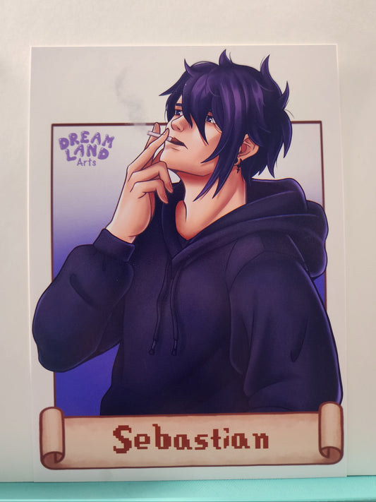 Sebastian Stardew Valley Bachelor Art Print 5x7