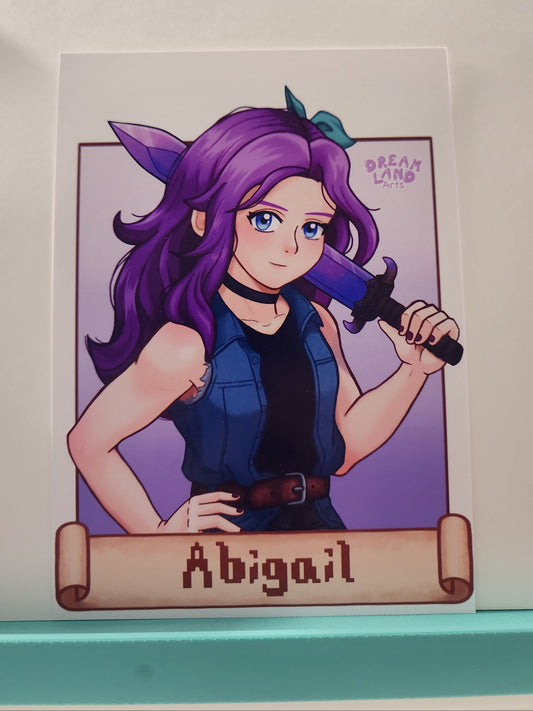 Abigail Stardew Valley Bachelorette Art Print 5x7