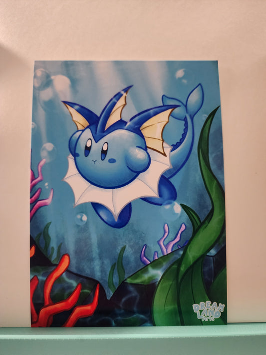 Vaporeon Kirby "Kirbeon" Art Print