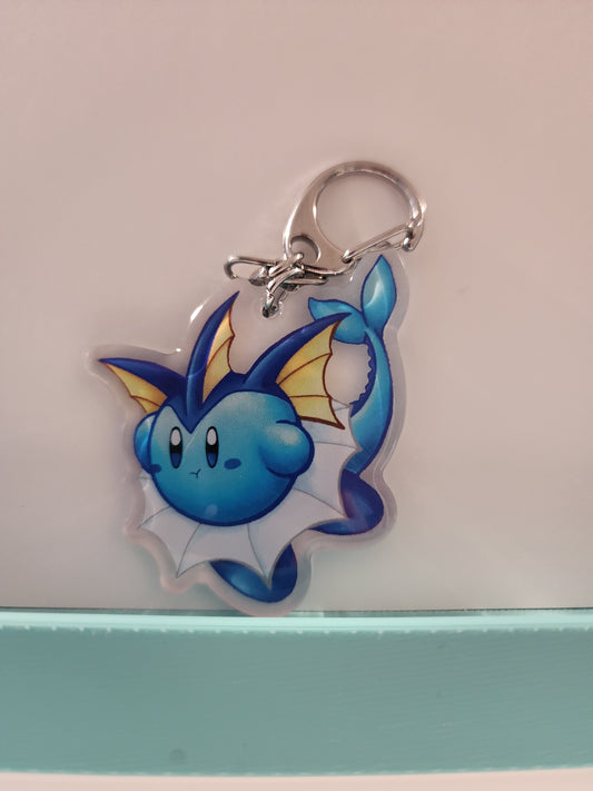 Vaporeon Kirby "Kirbeon" Epoxy Keychain
