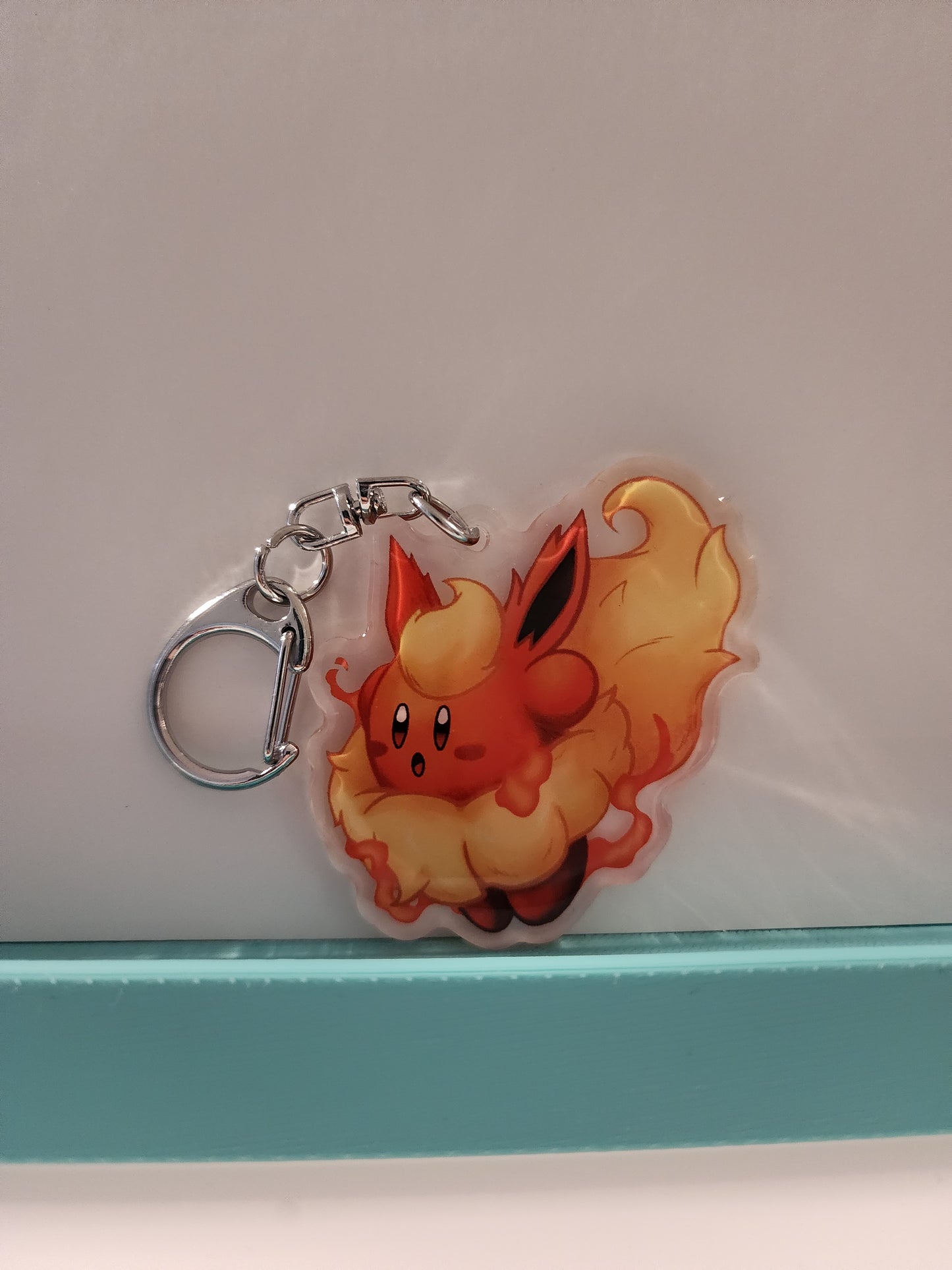 Flareon Kirby "Kirbeon" Epoxy Keychain
